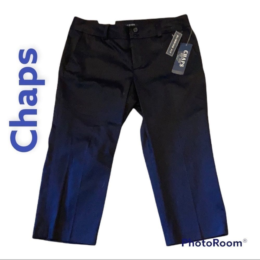 NWT sz 10p slim fitting Chaps navy blue capris